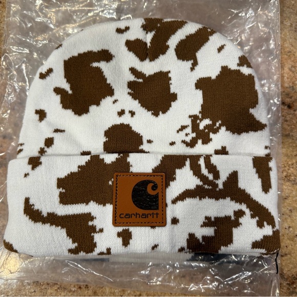 New In Bag Lot Of 3 Carharrt Camo Brown Black White Beanies Great Stocking Stuff - Picture 5 of 8
